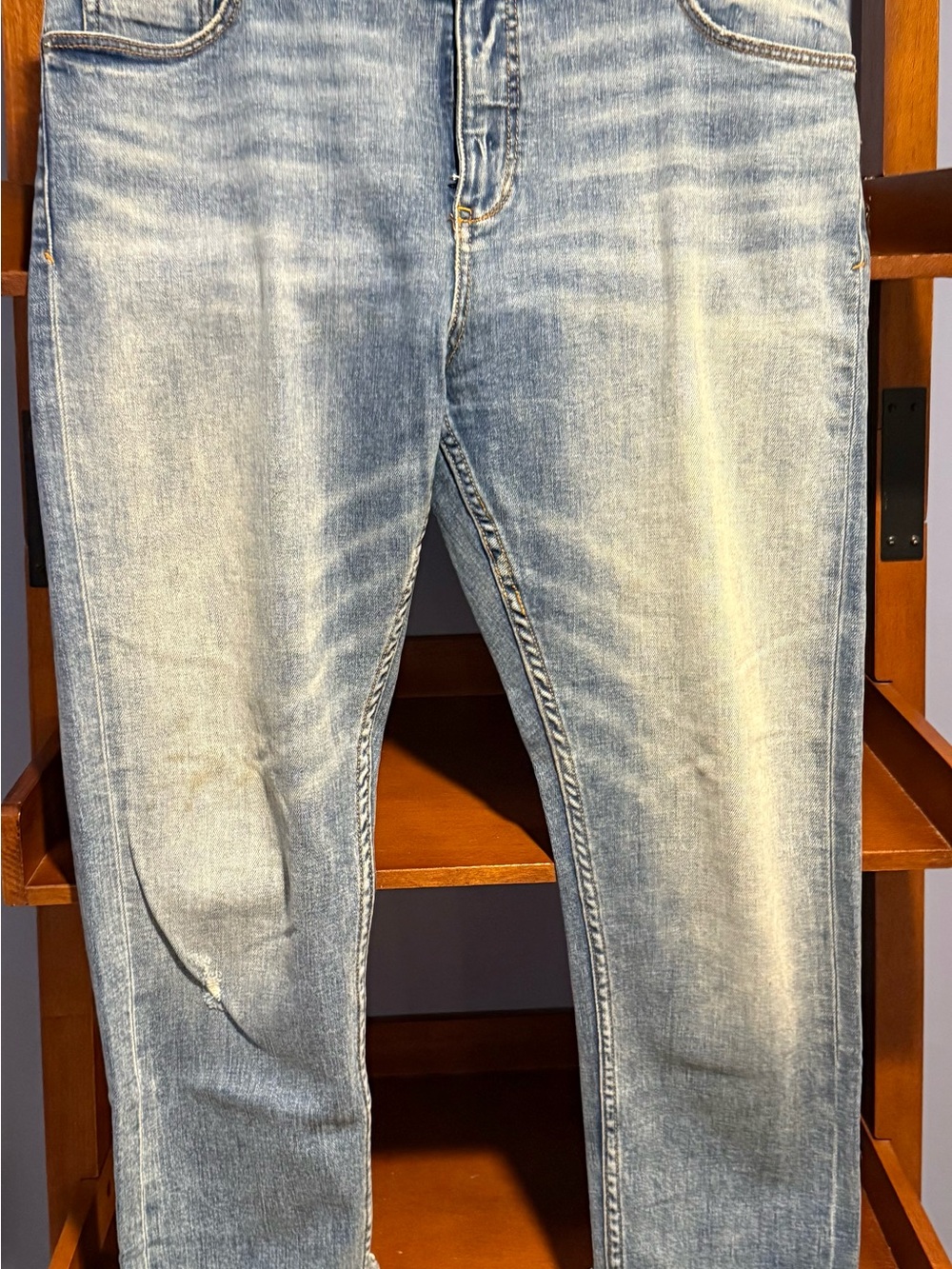 Pilcro Light Blue Straight-Leg Women's Jeans, round
Satin cuff bottoms